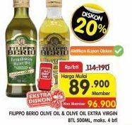 Promo Harga FILIPPO BERIO Olive Oil Extra Virgin, Pure 500 ml - Superindo