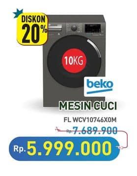 Promo Harga Beko WCV 10746 X0M Mesin Cuci Front Load  - Hypermart