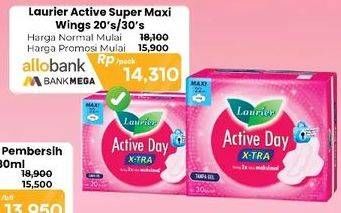 Promo Harga Laurier Active Day X-TRA Wing 22cm 20 pcs - Carrefour