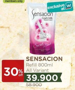 Promo Harga SENSACION Shower Cream Refill 800 ml - Watsons