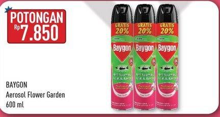 Promo Harga BAYGON Insektisida Spray Flower Garden 600 ml - Hypermart