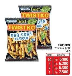 Promo Harga TWISTKO Snack Jagung Bakar Premium BBQ 70 gr - Lotte Grosir