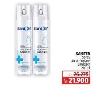 Promo Harga SANITER Air & Surface Sanitizer Aerosol Fresh Clean 200 ml - Lotte Grosir