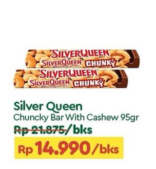 Promo Harga Silver Queen Chunky Bar Cashew 95 gr - TIP TOP