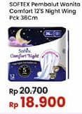 Promo Harga Softex Comfort Night Wing 36cm 12 pcs - Indomaret