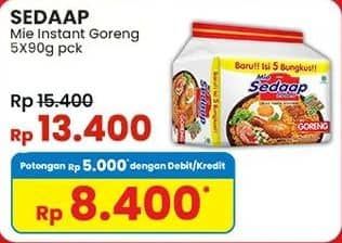 Promo Harga Sedaap Mie Goreng Original per 5 pcs 90 gr - Indomaret