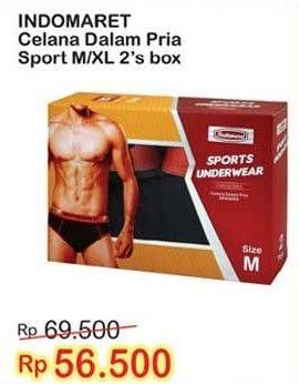 Promo Harga INDOMARET Celana Dalam Men Sport M, XL 2 pcs - Indomaret