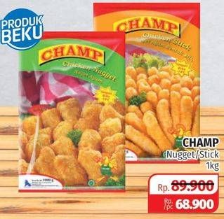 Promo Harga CHAMP Chicken Nugget/Chicken Stick 1000gr  - Lotte Grosir