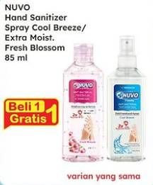 Promo Harga Nuvo Hand Sanitizer Cool Breeze, Fresh Blossom 85 ml - Indomaret
