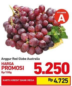 Promo Harga Anggur Red Globe Australia per 100 gr - Carrefour