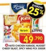 Promo Harga HATO Chicken Karage, Nugget Cheesy Blast, Spicy Wing 500g  - Superindo