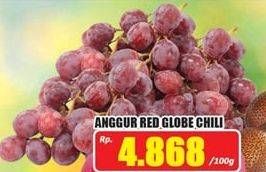 Promo Harga Anggur Red Globe Chile per 100 gr - Hari Hari