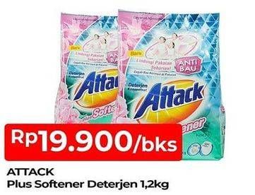 Promo Harga ATTACK Detergent Powder Plus Softener 1200 gr - TIP TOP