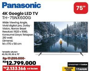 Promo Harga Panasonic TH-75NX600G 4K Google TV 75 inch  - COURTS
