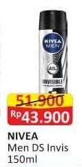 Promo Harga NIVEA MEN Deo Spray Black White Invisible Fresh, Black White Invisible Original 150 ml - Alfamart