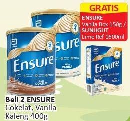 Promo Harga ENSURE Nutrition Powder FOS Cokelat, Vanila 400 gr - Alfamart