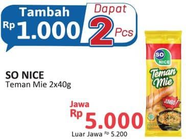 Promo Harga So Nice Teman Mie Sosis Ayam 80 gr - Alfamidi