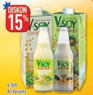 Promo Harga V-SOY Soya Bean Milk All Variants  - Hypermart