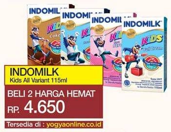 Promo Harga INDOMILK Susu UHT Kids All Variants per 2 pcs 115 ml - Yogya