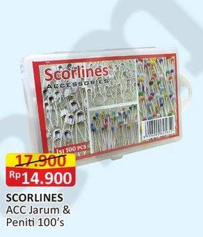 Promo Harga SCORLINES Accessories Jarum & Peniti 100 pcs - Alfamart
