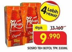 Promo Harga Sosro Teh Botol per 4 pcs 330 ml - Superindo