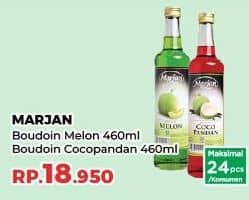 Promo Harga Marjan Syrup Boudoin Melon, Cocopandan 460 ml - Yogya