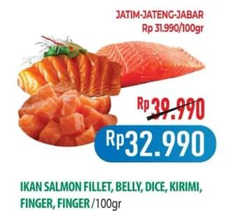 Promo Harga Salmon Fillet per 100 gr - Hypermart