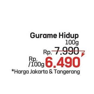 Promo Harga Ikan Gurame Hidup per 100 gr - LotteMart