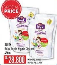 Promo Harga Sleek Baby Bottle, Nipple and Accessories Cleanser 450 ml - Hypermart