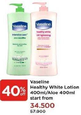 Promo Harga VASELINE Intensive Care Aloe Soothe, Healthy White 400 ml - Watsons