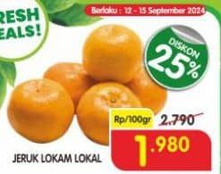 Promo Harga Jeruk Lokam Lokal per 100 gr - Superindo