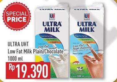 Promo Harga ULTRA MILK Susu UHT Plain, Chocolate 1000 ml - Hypermart