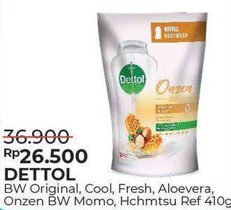 Promo Harga DETTOL Body Wash Original, Cool, Fresh, Moisture Aloe Vera Avocado, Onzen Hachimitsu Shea Butter 410 ml - Alfamart