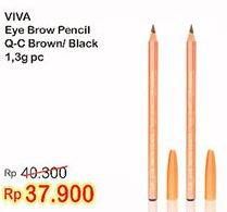 Promo Harga VIVA Eyebrow Pencil QC Brown, Black 1 gr - Indomaret