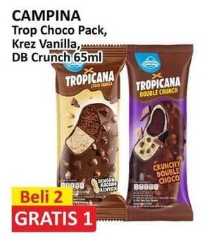 Promo Harga Campina Tropicana Choco Vanilla, Crunchy Double Choco, Krez-Krez Vanilla 55 ml - Alfamart