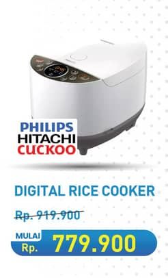 Promo Harga Philips/Hitachi/Cuckoo Digital Rice Cooker  - Hypermart