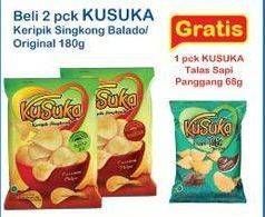 Promo Harga KUSUKA Keripik Singkong Balado, Original 180 gr - Indomaret