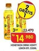Promo Harga HONEYMON Honey Lemon Drink per 3 botol 330 ml - Superindo