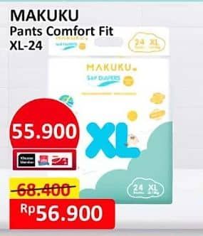 Promo Harga Makuku Comfort Fit Diapers Pants XL24 24 pcs - Alfamart