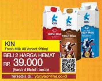 Promo Harga KIN Fresh Milk All Variants 950 ml - Yogya