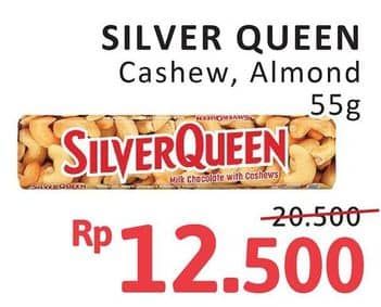 Promo Harga Silver Queen Chocolate Cashew, Almonds 55 gr - Alfamidi