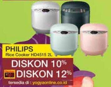 Promo Harga Philips HD4515 Fuzzy Logic Rice Cooker  - Yogya
