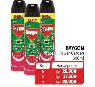 Promo Harga BAYGON Insektisida Spray Flower Garden 600 ml - Lotte Grosir