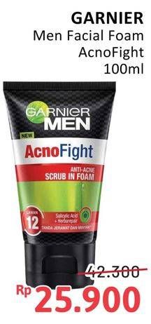 Promo Harga Garnier Men Acno Fight Facial Foam Anti Acne 100 ml - Alfamidi