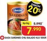 Promo Harga GAGA Sardines Sauce Chili, Balado 155 gr - Superindo