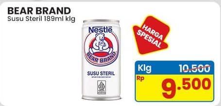 Promo Harga Bear Brand Susu Steril 189 ml - Indomaret