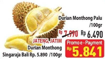 Promo Harga Durian Monthong per 100 gr - Hypermart