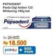 Promo Harga Pepsodent Pasta Gigi Action 123 Whitening 190 gr - Indomaret