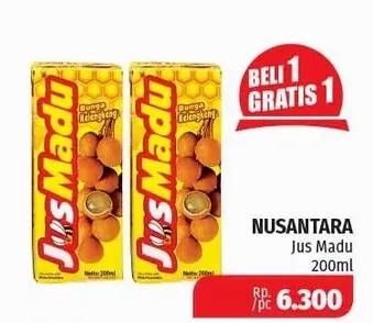 Promo Harga MADU NUSANTARA Honey Milk 200 ml - Lotte Grosir