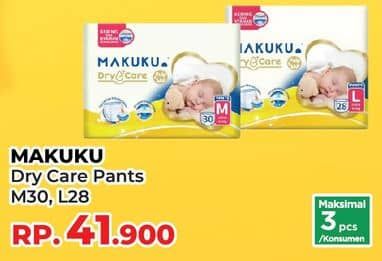 Promo Harga Makuku Dry & Care Celana M30, L28 28 pcs - Yogya